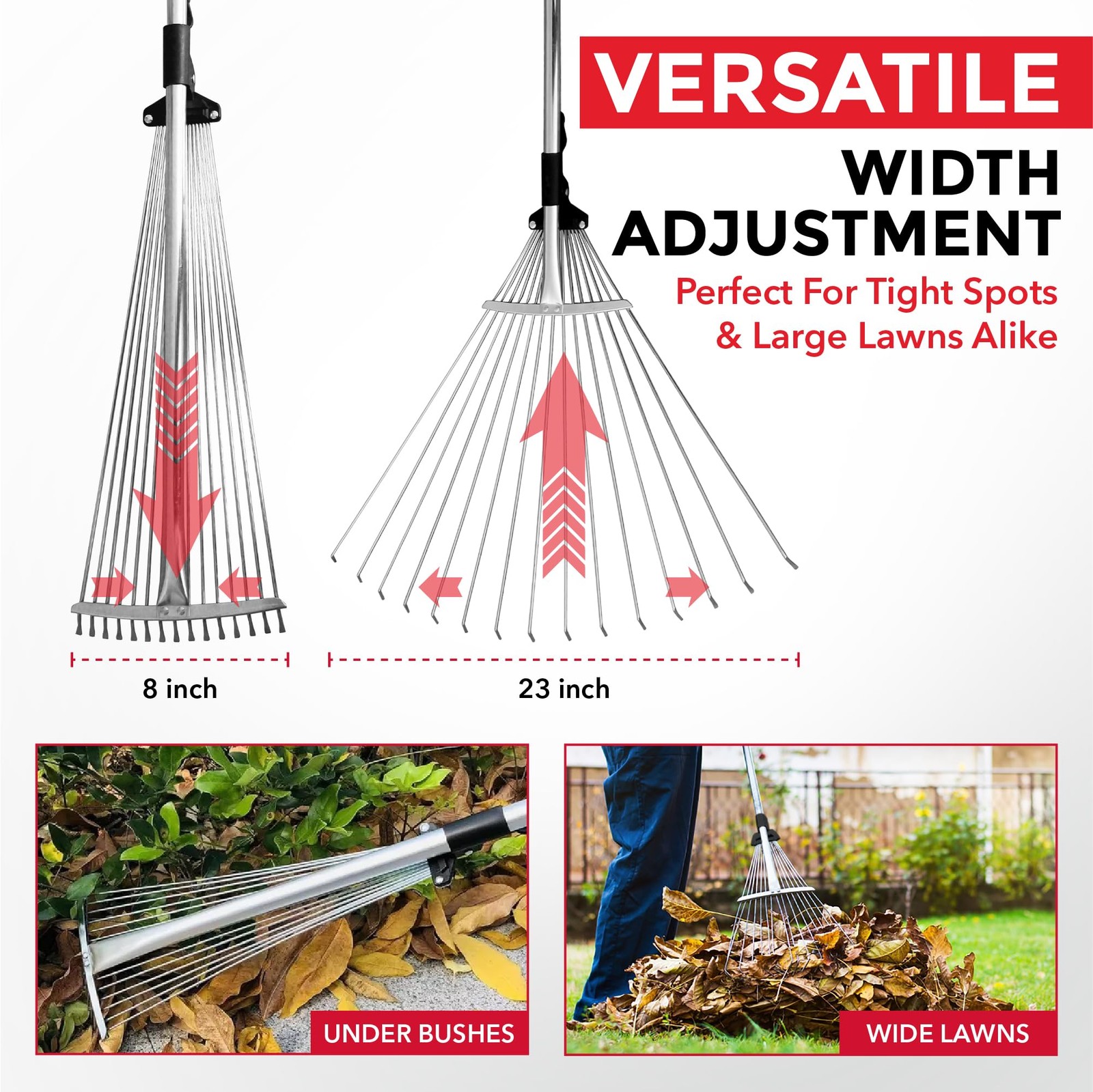 TABOR TOOLS J16A Adjustable Full length: 63", collapsed size: 32", Red, Black