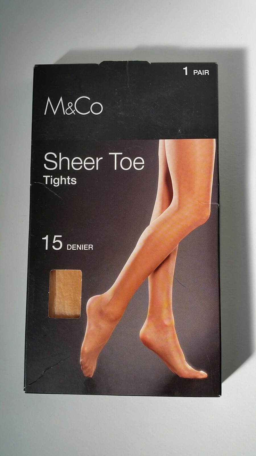 1 Pair Italian made M&Co natural  15 DENIER BUM & TUM TIGHTS  M/L Hip 39"-46"