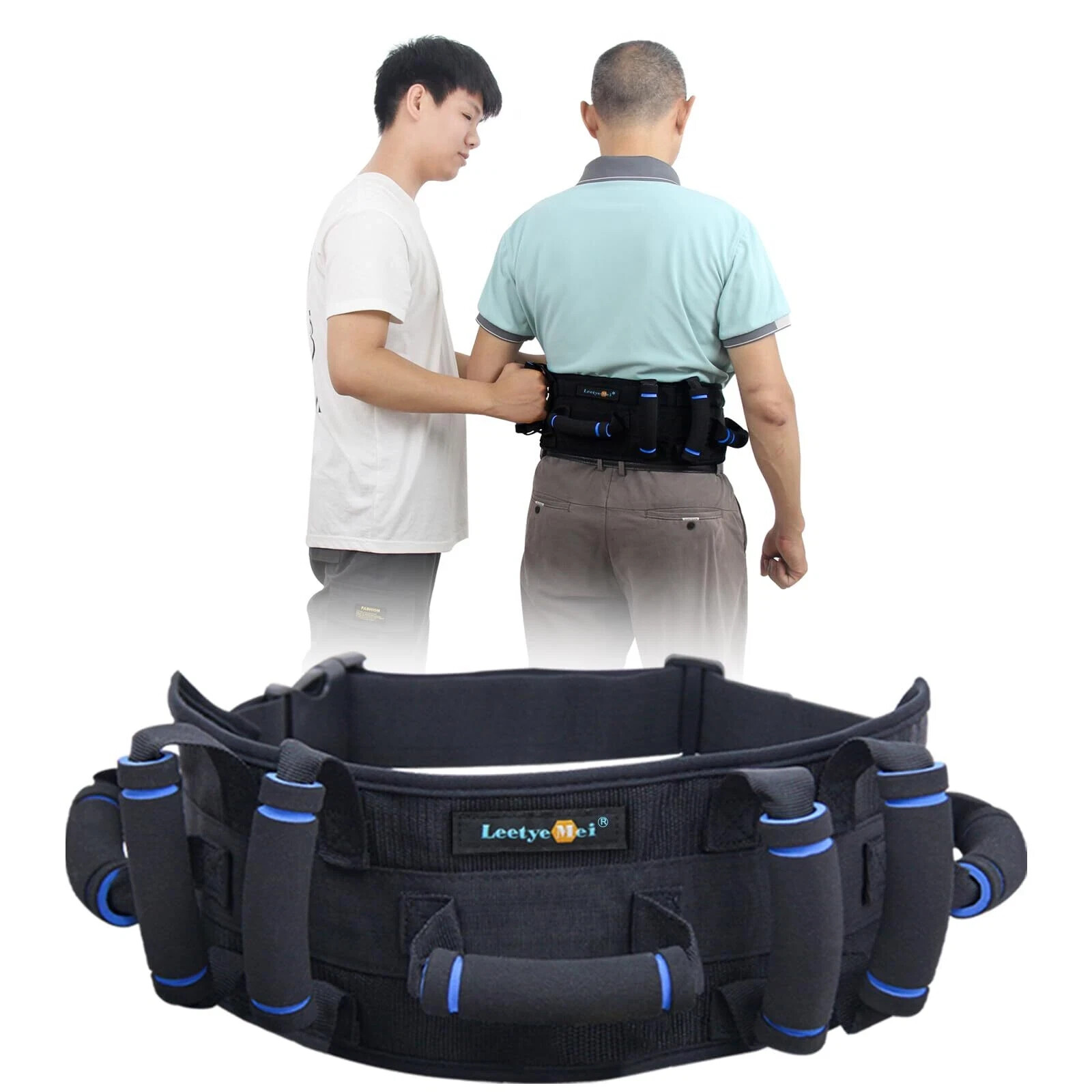 Gait Belts Transfer Belt for Seniors with 7 Handles, Gate Belt for Elderly Li...