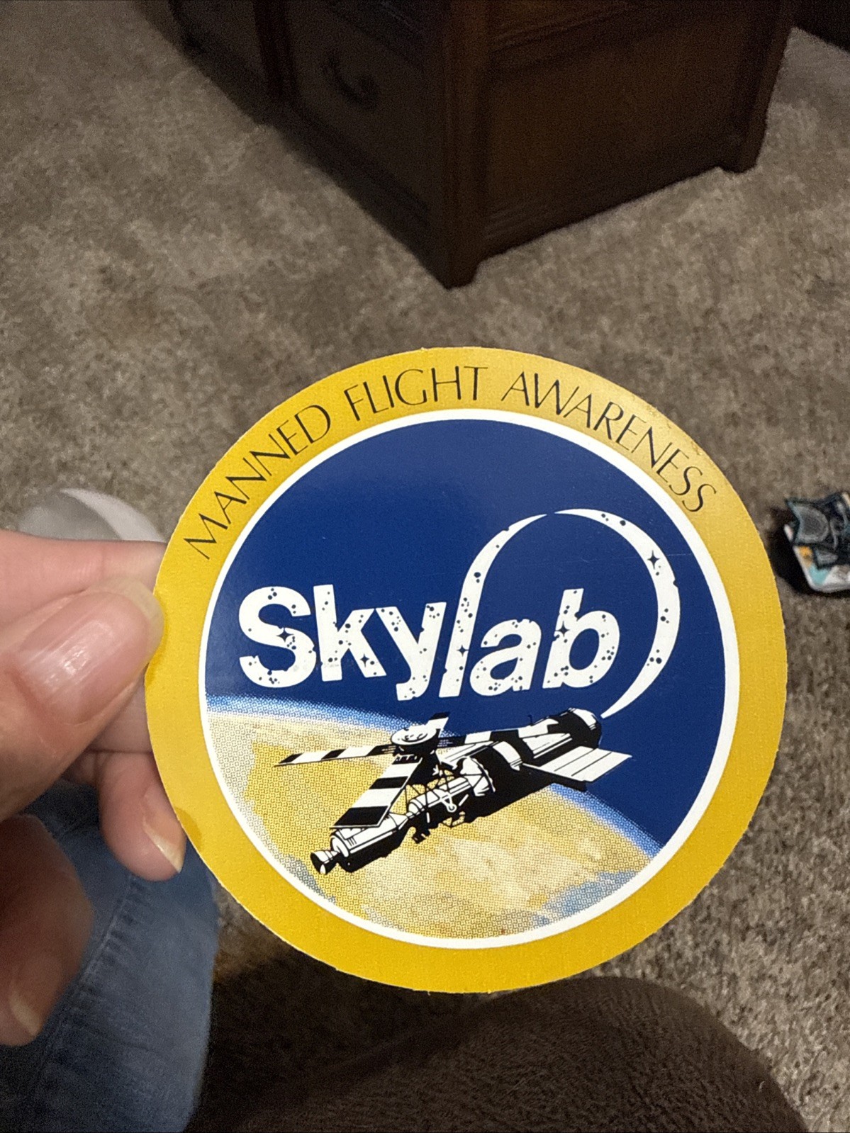 Vintage Skylab Manned Flight Awareness Sticker 1970s NASA Space Program