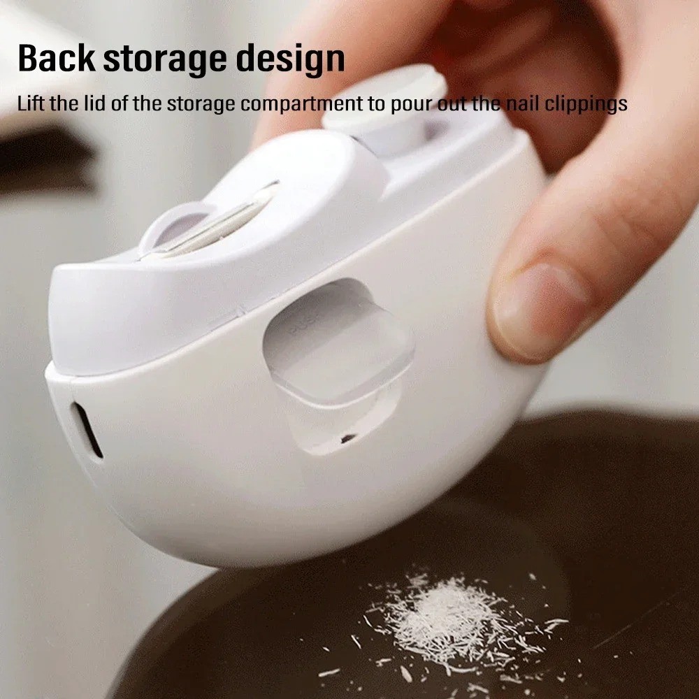 Electric Automatic Nail Clippers With Light Trimmer Nail Cutter Manicure