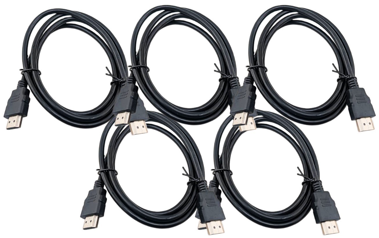 NEW 5-Pk 4K HDMI 5 Foot Cable Computer Laptop Projector Monitor BluRay DVD LEDTV