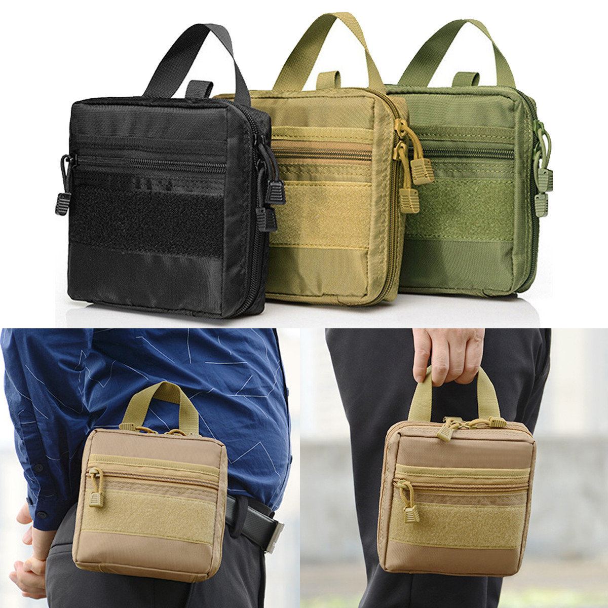 Tactical Molle Large Magazine Organizer Utility EDC Phone Medic Belt Pouch Bag