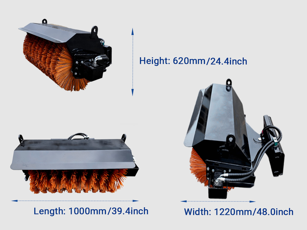 Skid Steer Angle Sweeper 48in Length, 38in Sweep Width, 165kg