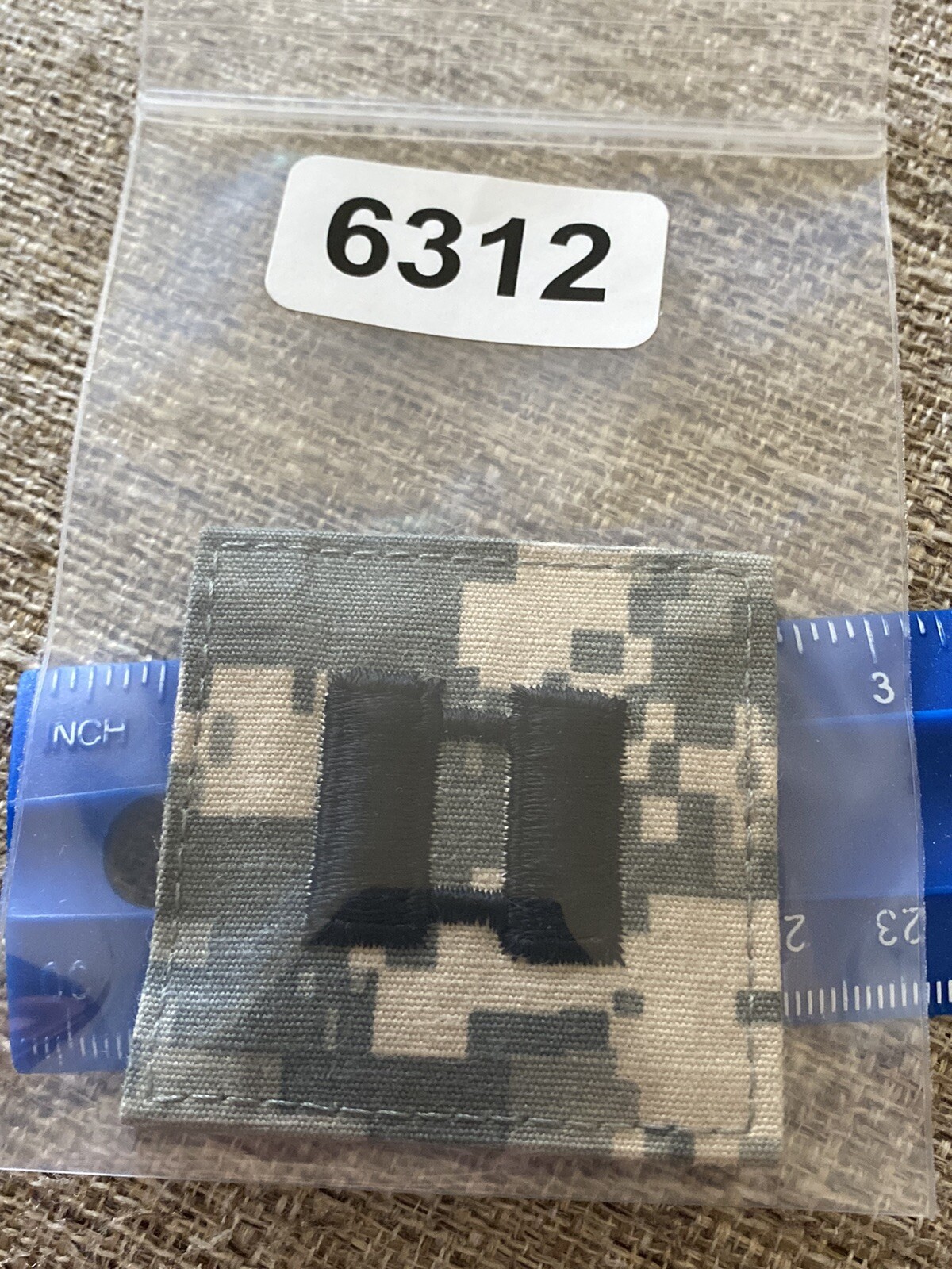 US Army Captain CPT O-3 Rank ACU Hook / Loop Pattern Military Patch INV6312