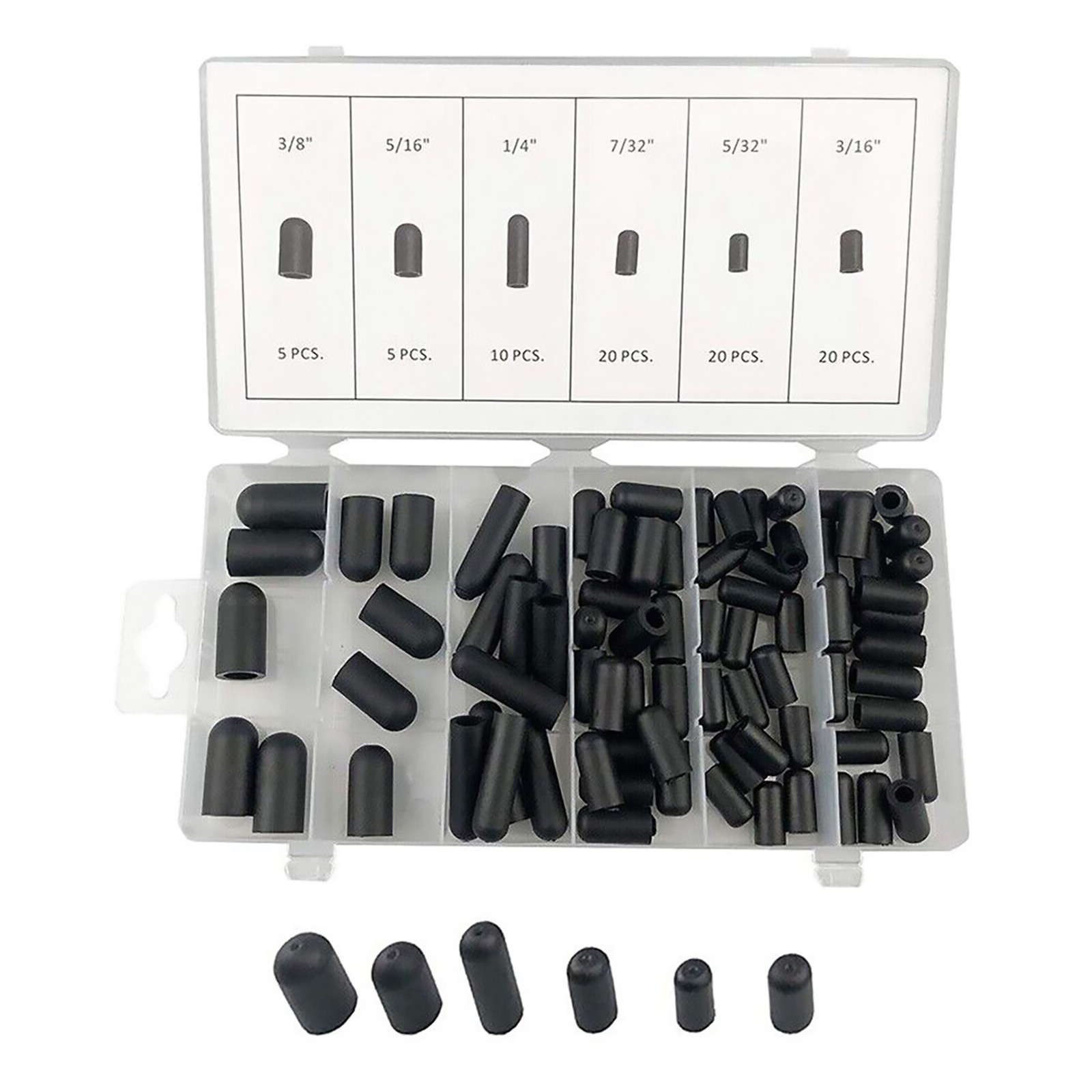 80Pcs Silicone Hose Cap Vacuum Cap Block Off Assortment Kit For Carburetor