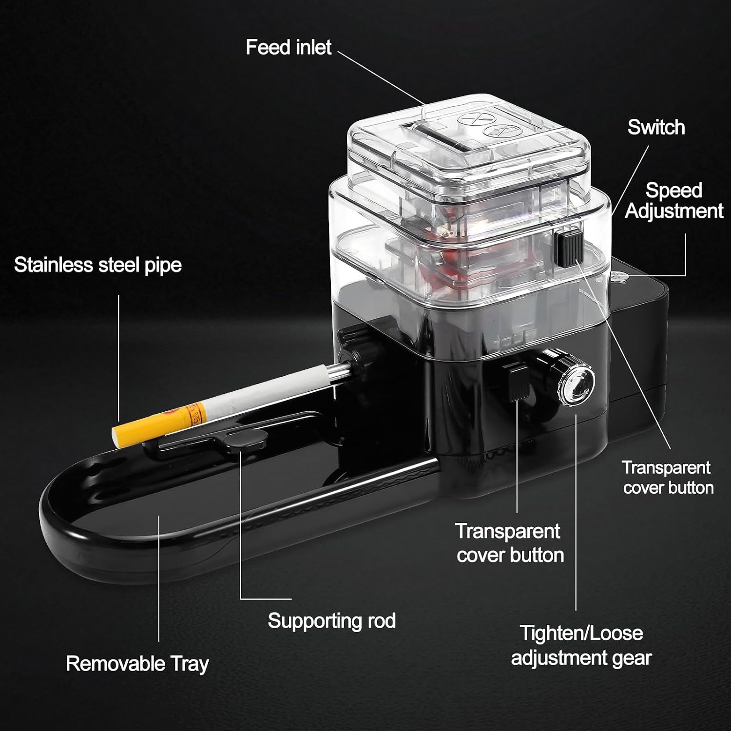 Multi-Size Electric Cigarette Rolling Machine - User-Friendly & Stylish Design