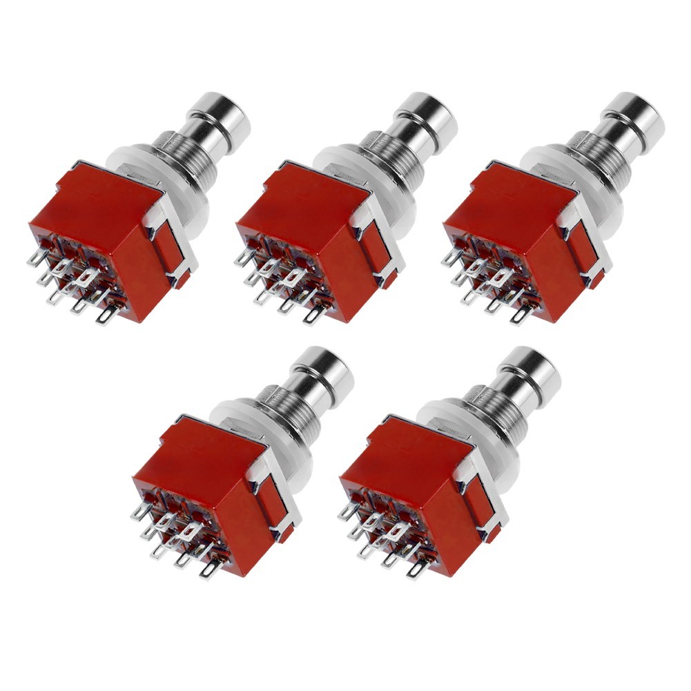 3PDT Guitar Pedal Switch 5-Pack ON ON Locking Button Switch Copper Contacts