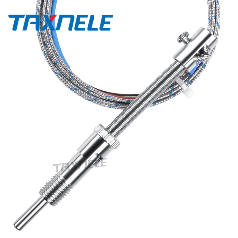 Bayonet Compression Spring K Type Thermocouple adjustable pressure 800C 2m cable