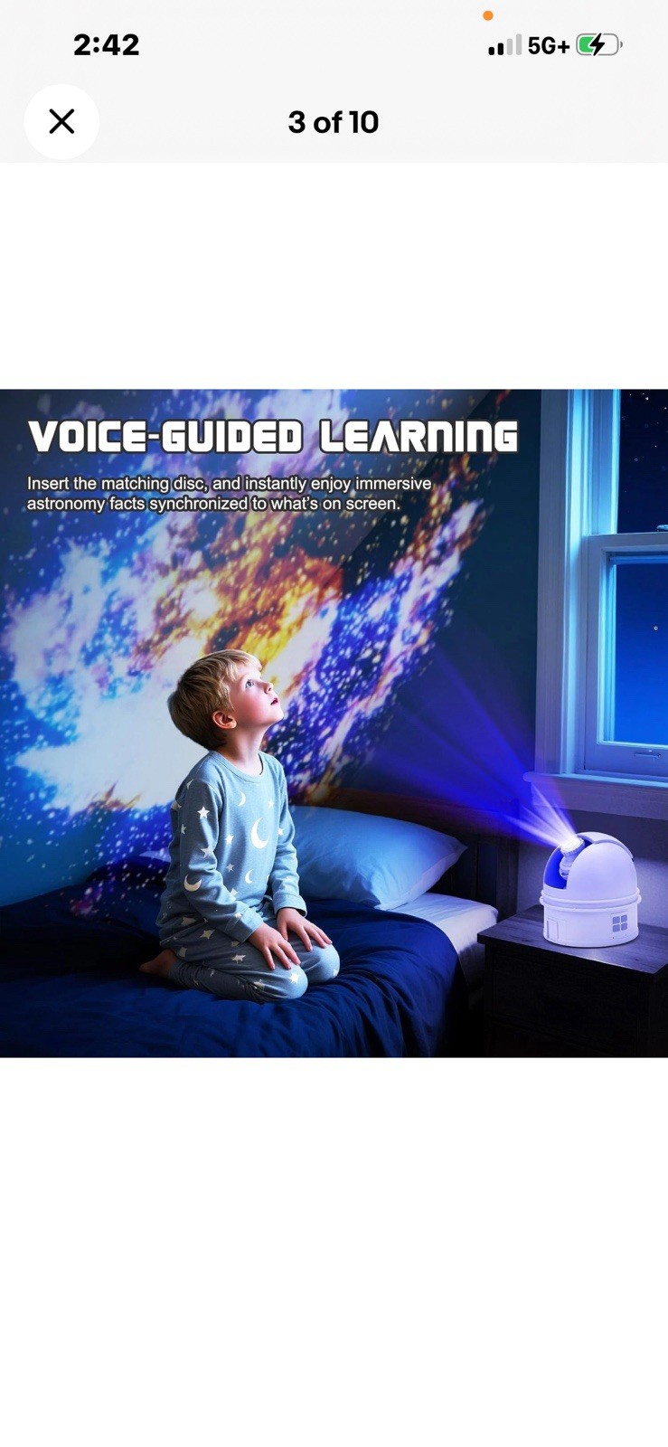 Observatory Star Projector Adjustable Focus 12 Disc, Bluetooth ,white Noise