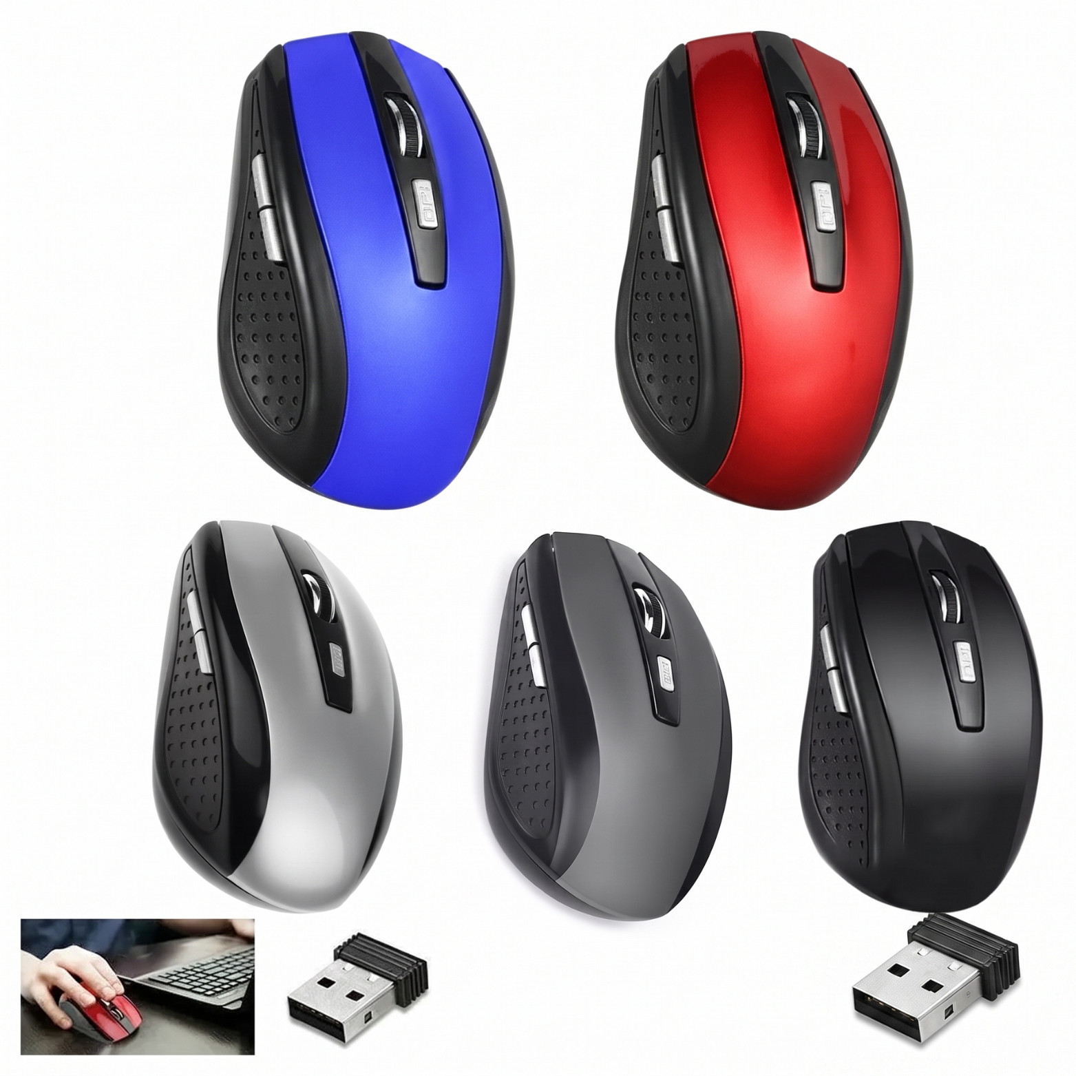 2.4GHz Wireless Optical Mouse Mice & USB Receiver For PC Laptop Computer DPI USA