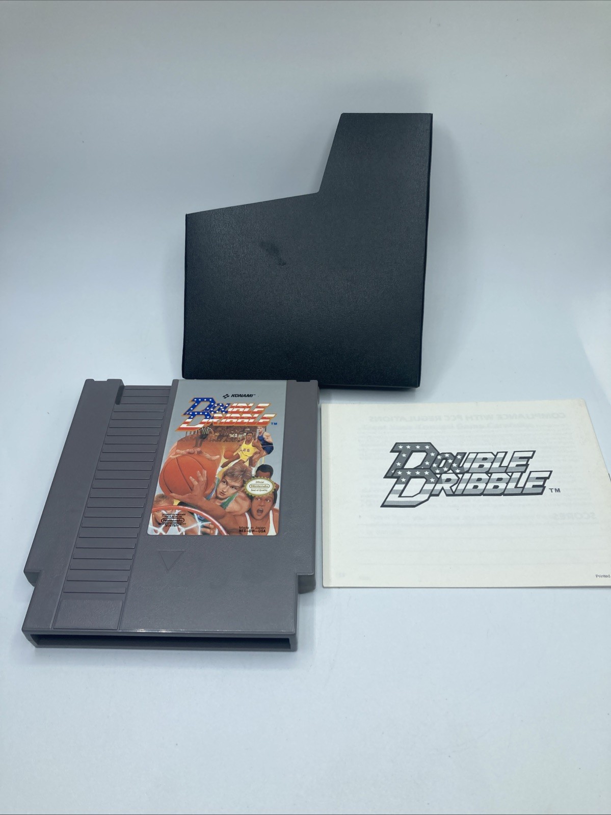 Double Dribble NES With Manual & Sleeve! Nintendo - Tested