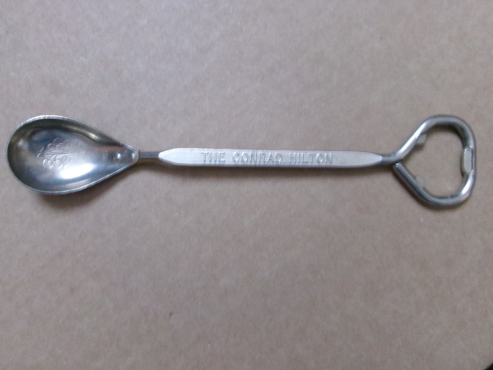Vintage Conrad Hilton Spoon and Bottle Opener