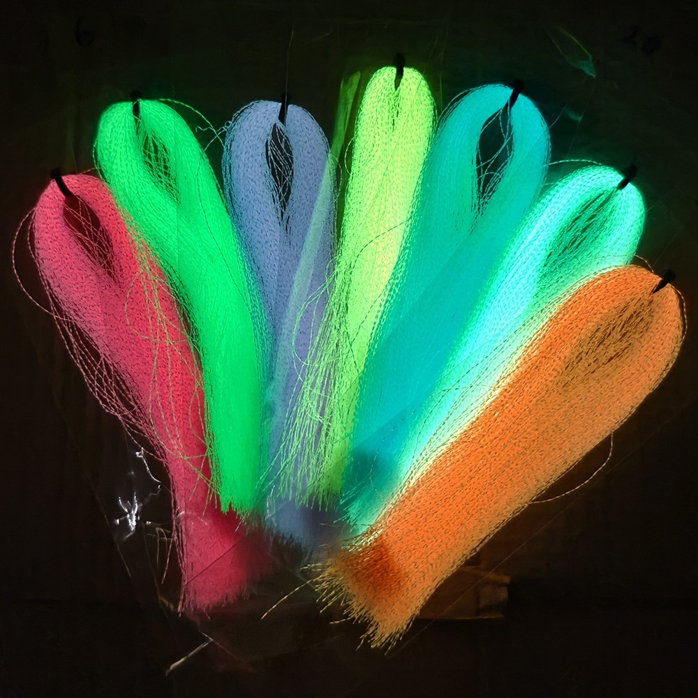 2pack Luminous Flash Tinsel Twisted Flashabou Fly Tying Assist Jig Hook Material
