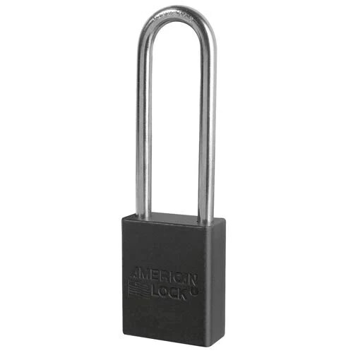 American Lock A1107 Lockout Padlock Keyed Different Black 1/4" Shackle