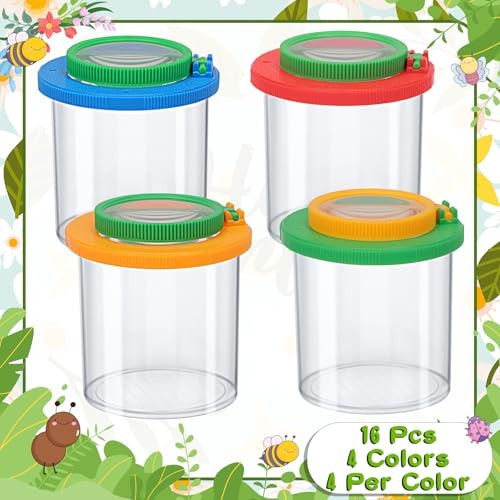 16 Pieces Magnifying Insect Box - Bug Viewer, Critter Insect Cage, Container,