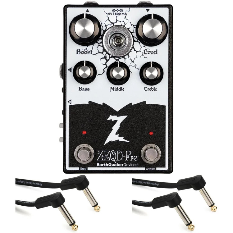EarthQuaker Devices ZEQD-Pre Preamp Pedal with Patch Cables