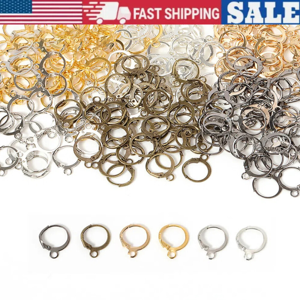 French Lever Earring Hooks Wire Settings Base Hoops Earrings For DIY Jewelry