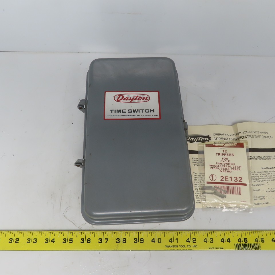 Dayton 2A206 Program Timer Switch Relay W/14 Day Skipper Mechanism 240V 25A 2HP