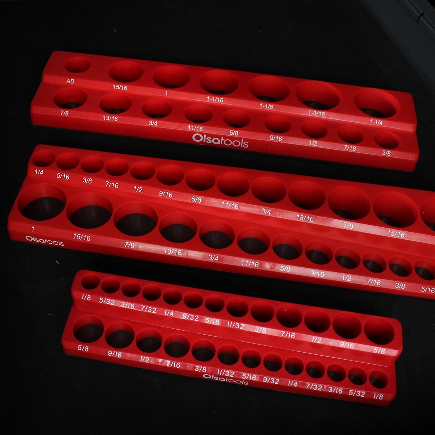 Magnetic Socket Organizer - 3-Piece Drive SAE Socket Holder