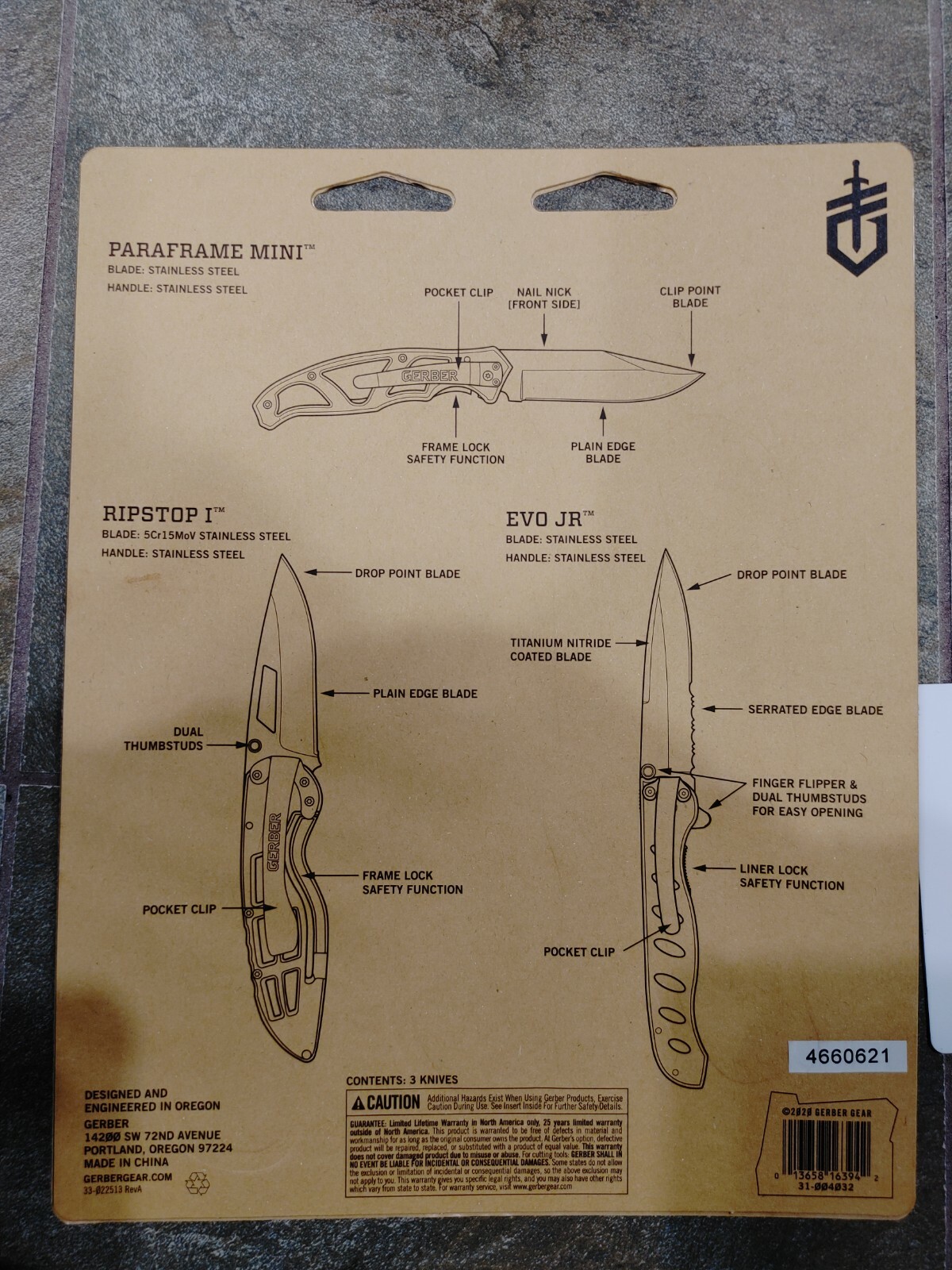 Gerber : 3-pack small EDC knives -NEW-