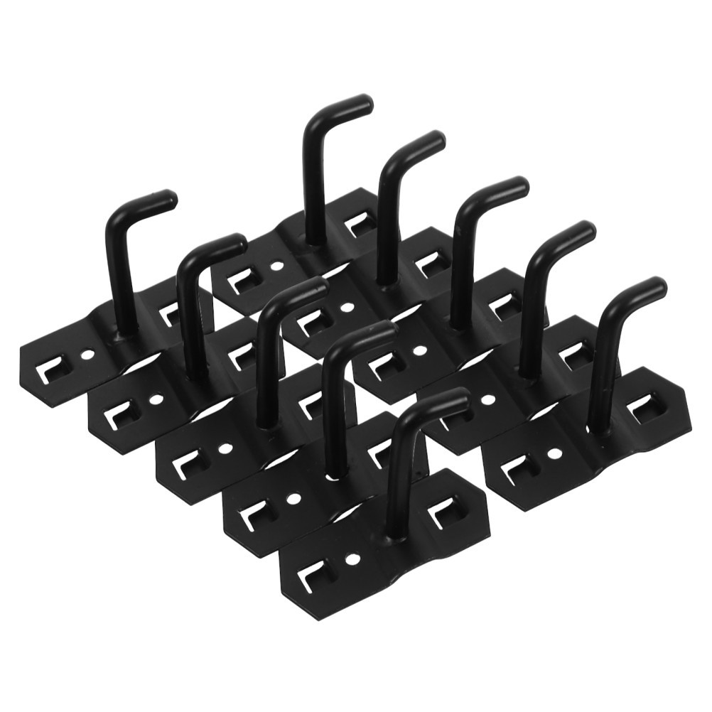 10Pcs Durable Iron Square Hole Pegboard Hooks Adjustable Wall Display Organizers