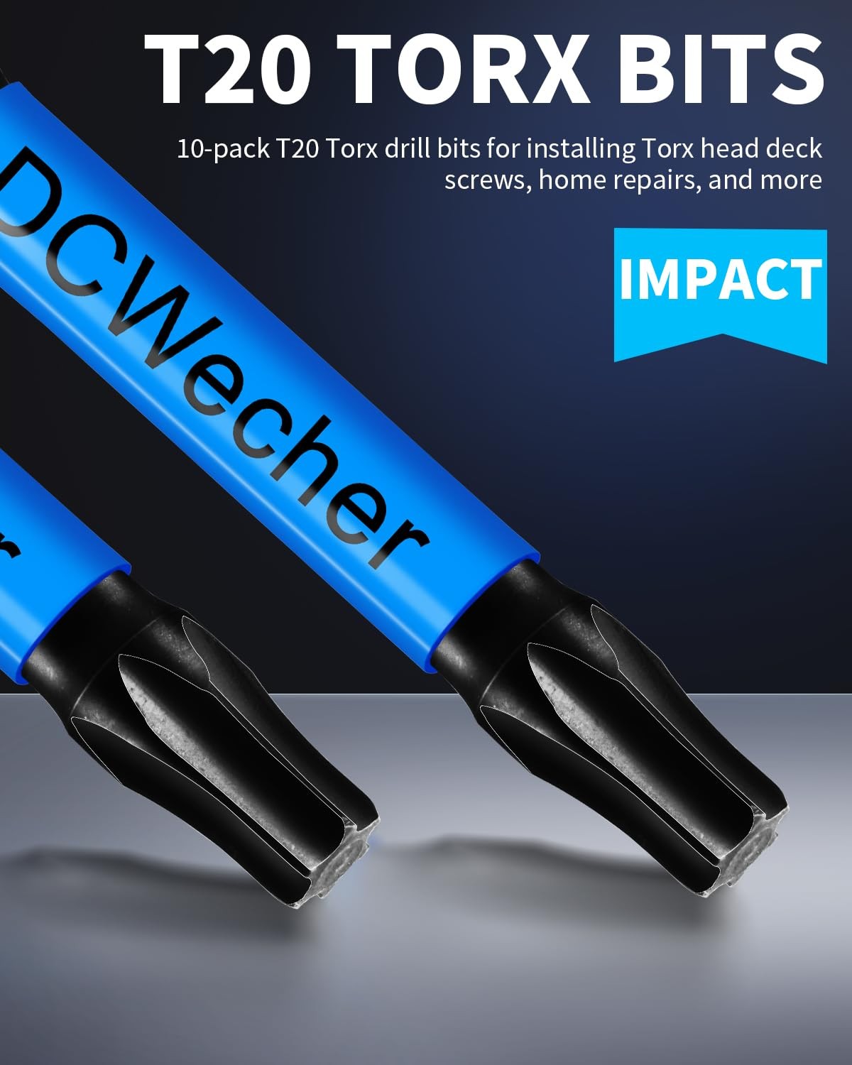 10-Pack T20 Torx Bit 2 In Professional-Grade Screwdriver Bits Impact Driver