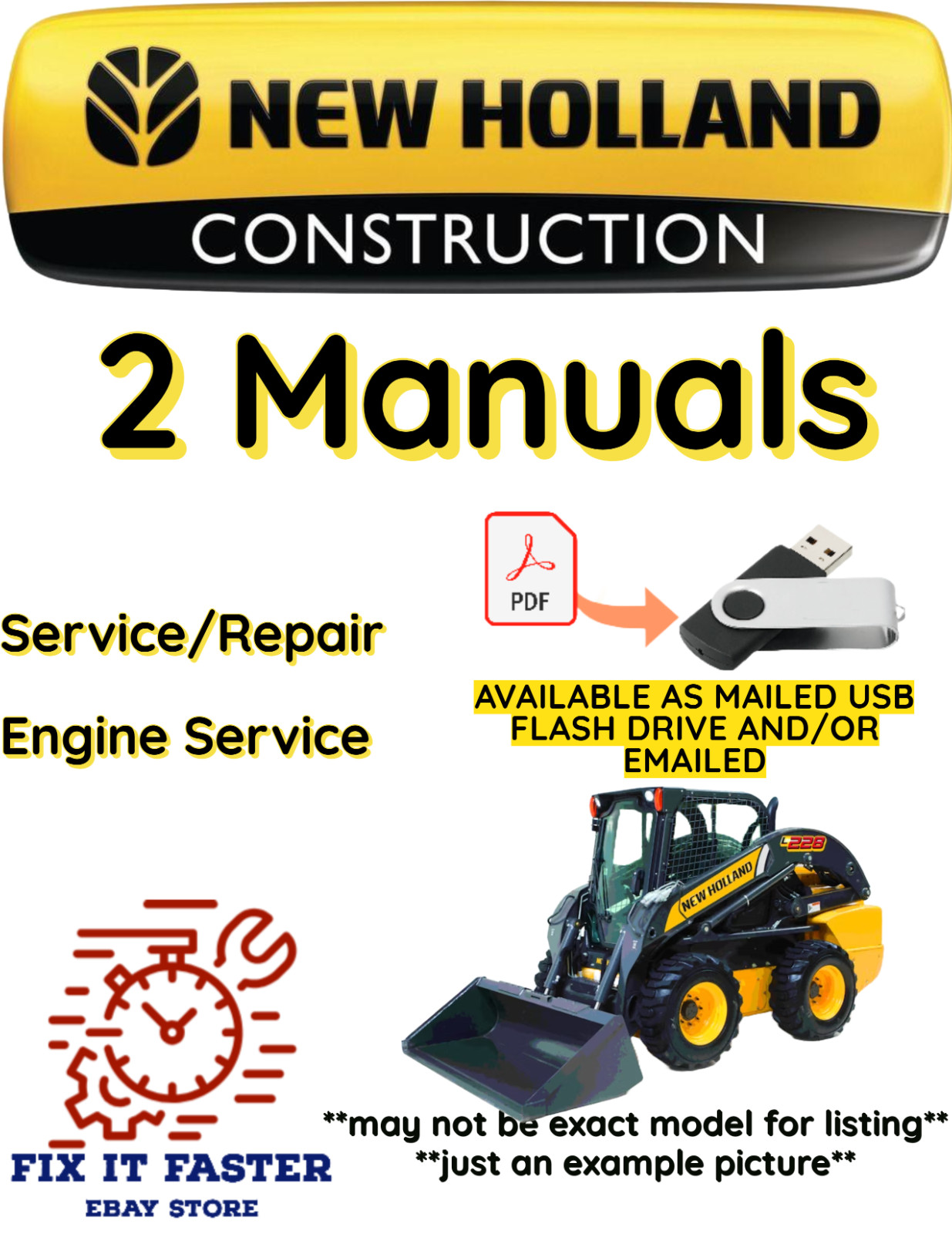 NEW HOLLAND LS180.B SKID STEER LOADER MANUAL SERVICE REPAIR SHOP ENGINE PDF USB