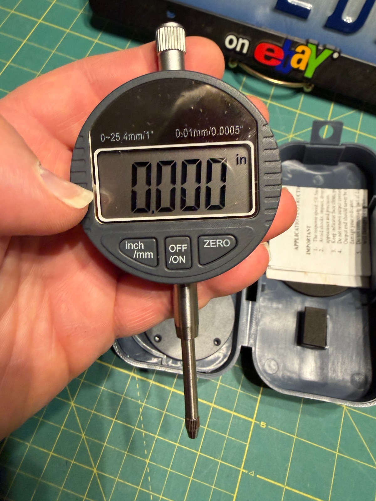 Digital Dial Indicator 1inch/0.0005inch LCD Display Electronic Test Indicator