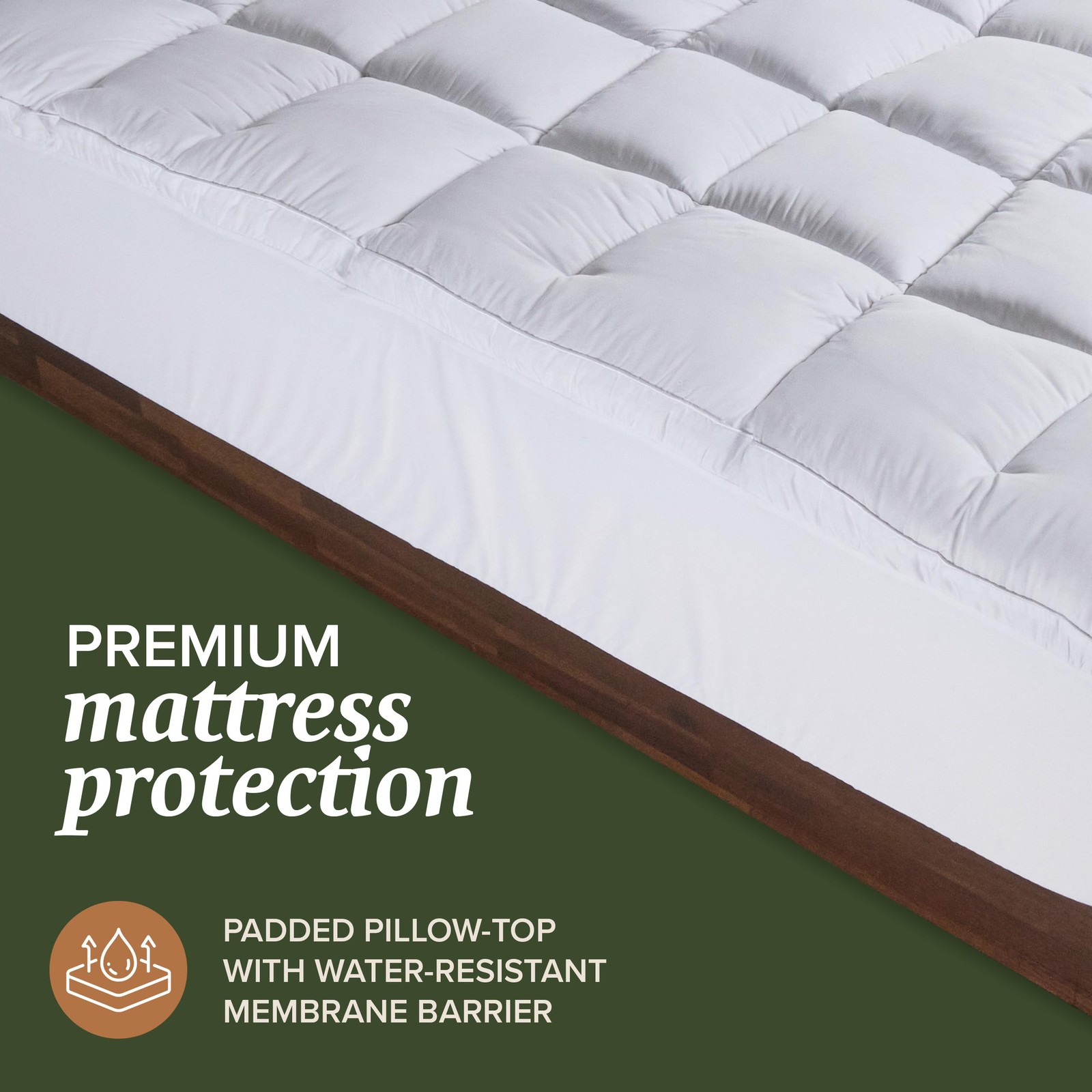 Beckham Hotel Collection Twin Size Hybrid Mattress Pad (Extra Twin, White
