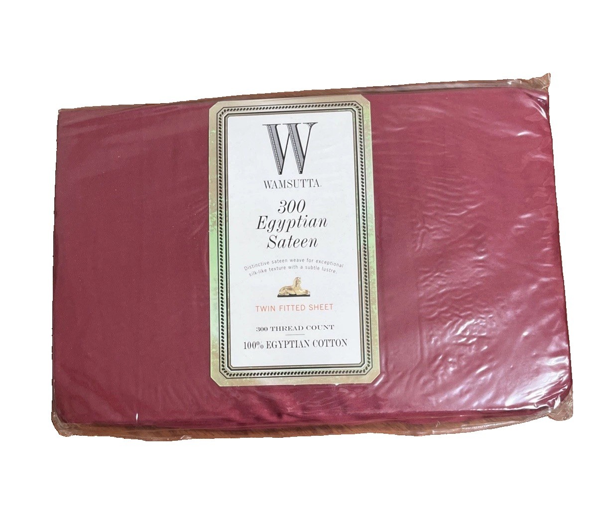 Wamsutta Twin Fitted Sheet Egyptian Sateen 100% Cotton 300 Thread Scarlet Red