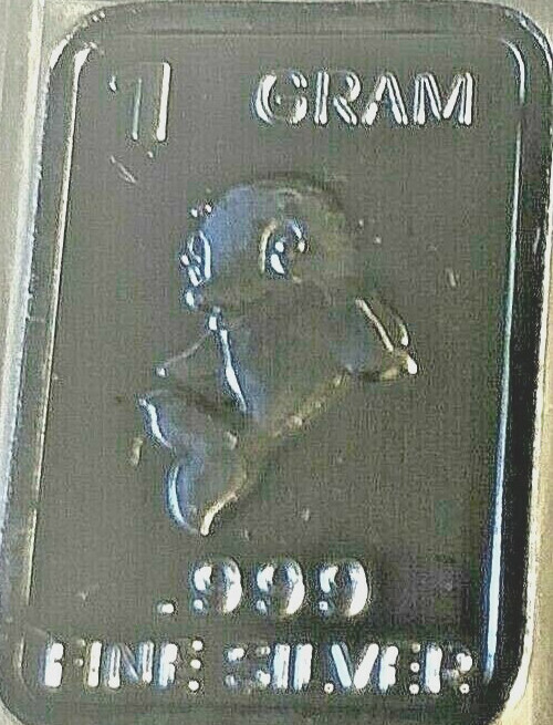 1 gram fractional .999 Fine Silver Bullion DOLPHIN bar