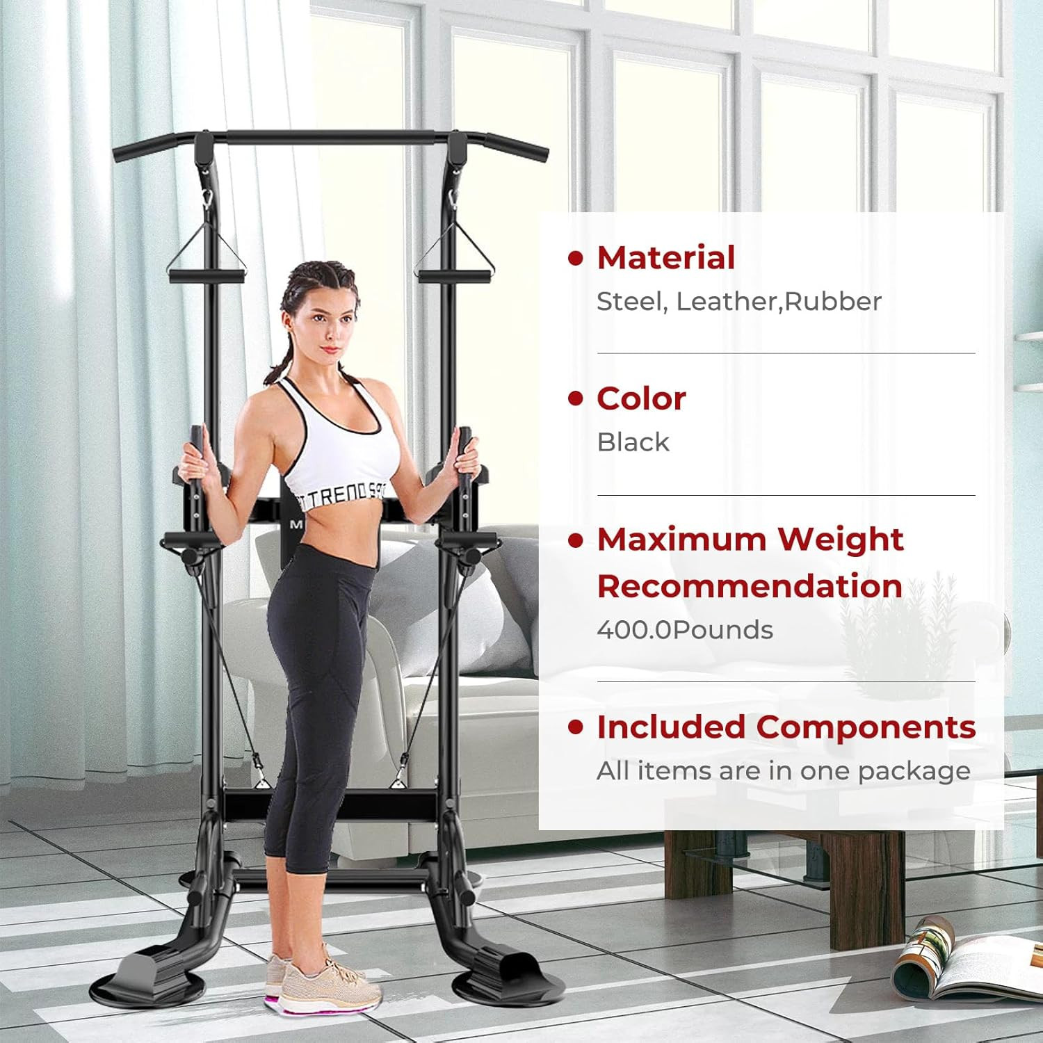 Power Tower Pull up Bar for Home Gym, Multi Functional Pull up Bar Stand Dip Bar