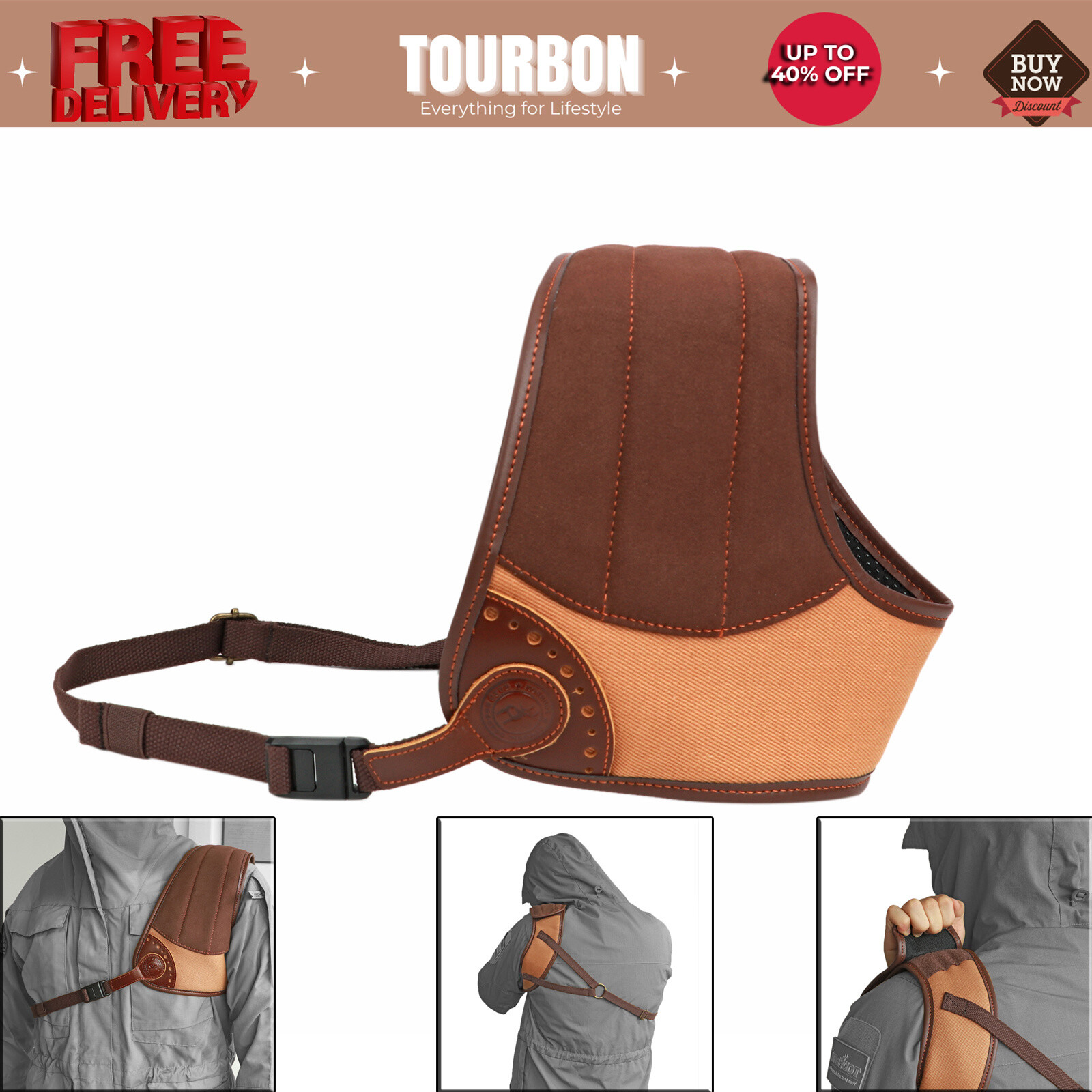 Tourbon Lefty Shooting Shoulder Recoil Pad Rifle Shotgun Protective Field Guard