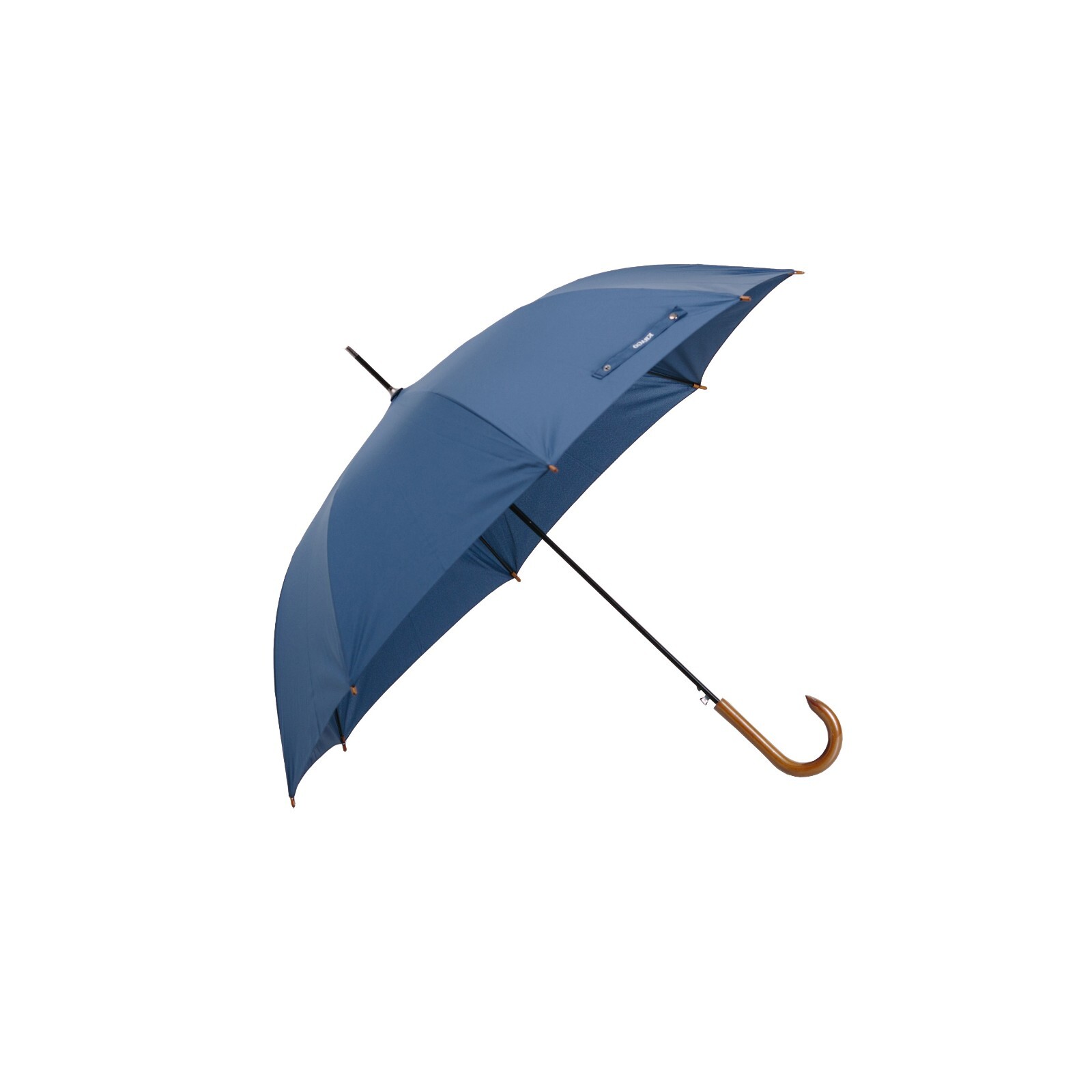Real Wood Handle Classic Auto Open Stick Umbrella Blue