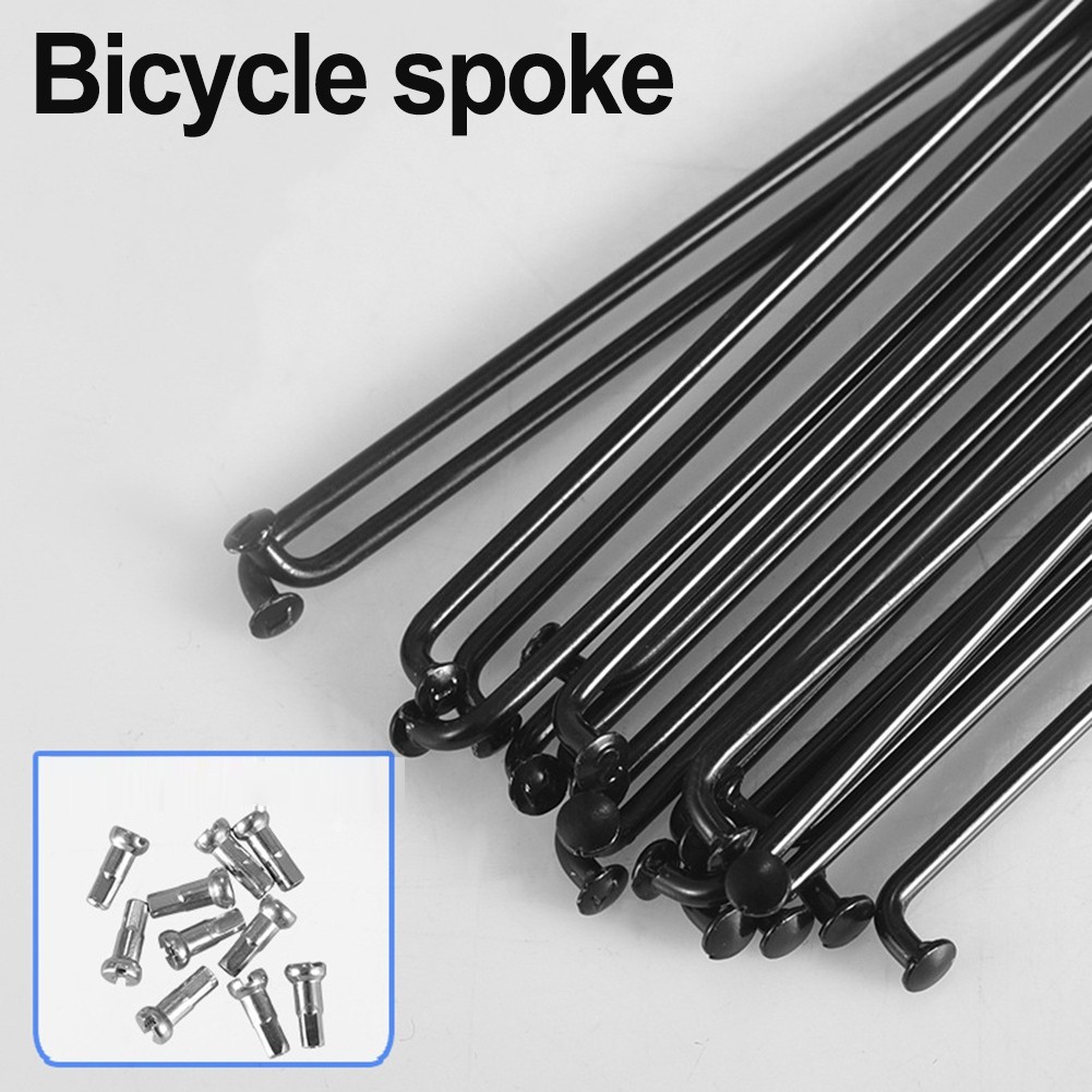 24PCS Steel Spokes 261mm + 24PCS Nipples for 26in Mountain Bike Wheel Assembly