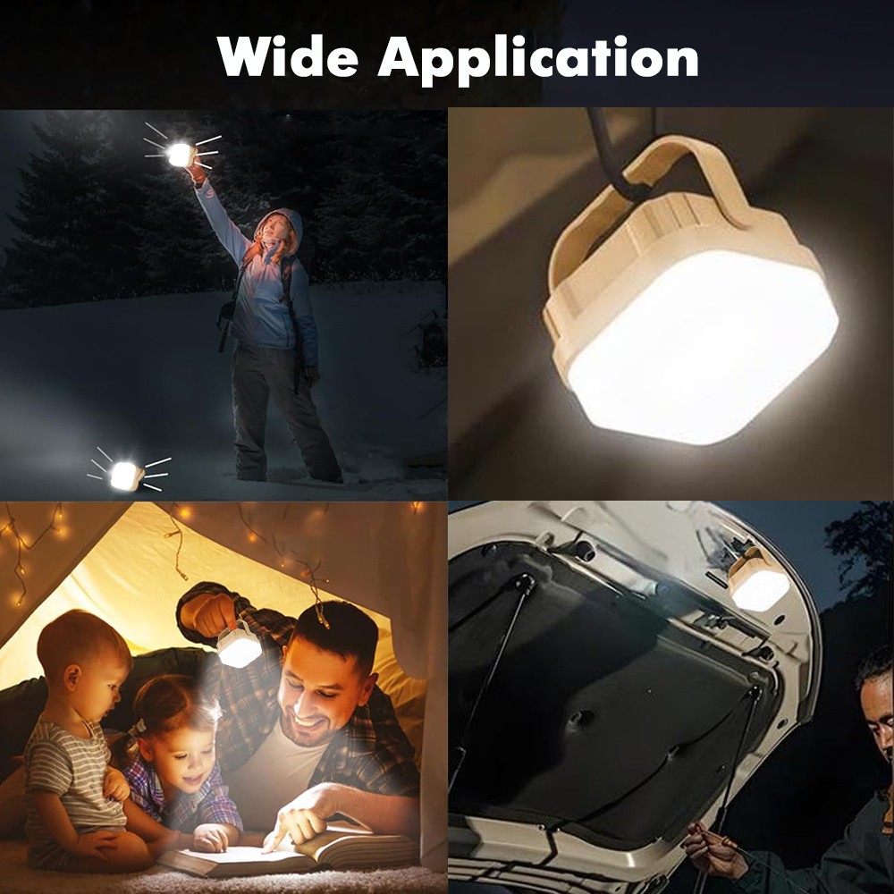 1-4Pack Camping Lantern LED Camping Tent Light Rechargeable Flashlight Portable