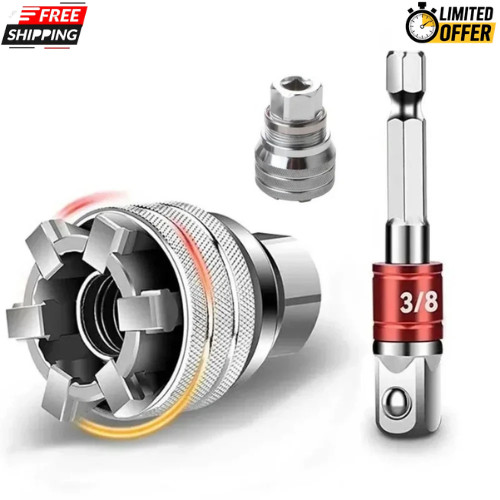 10-19mm Universal Socket Tool Adjustable Multifunction Wrench Sleeve Adapter Kit