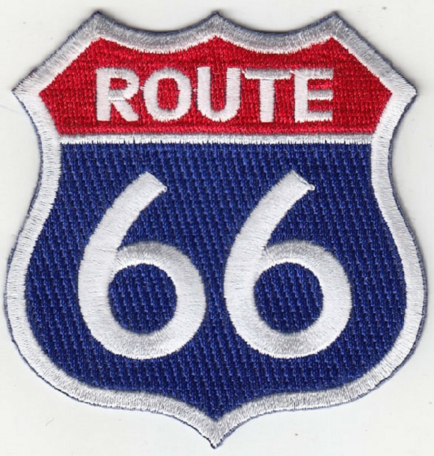 ROUTE 66 (R/Blue) Embroidered Patches 3"x3" iron-on