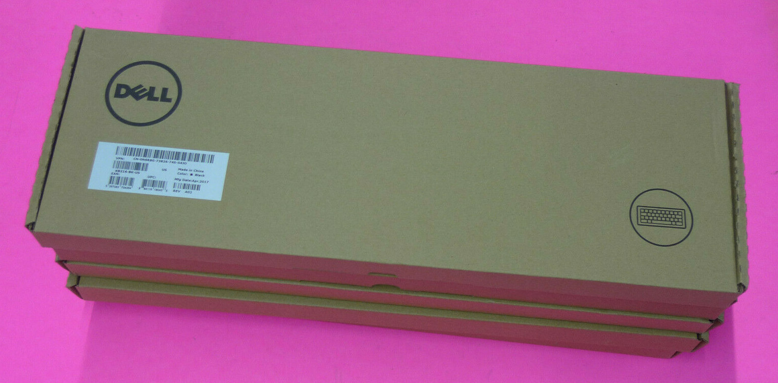 (LOT OF 5) New Genuine Dell USB Wired Multimedia English Keyboard N6R8G
