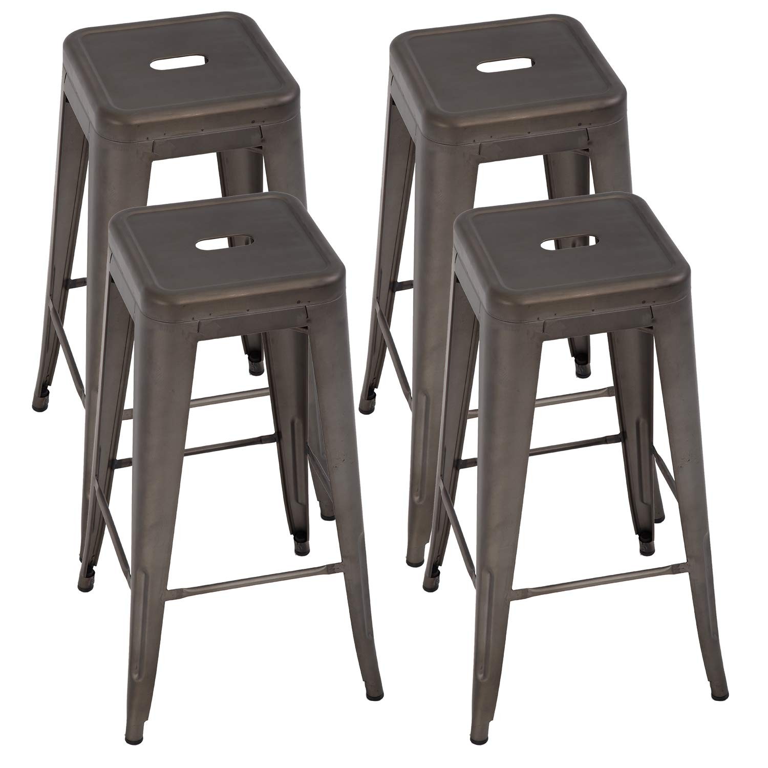 FDW Metal Bar Stools Set of 4 Counter Height Bar Stool 30 Barstools Industrial P