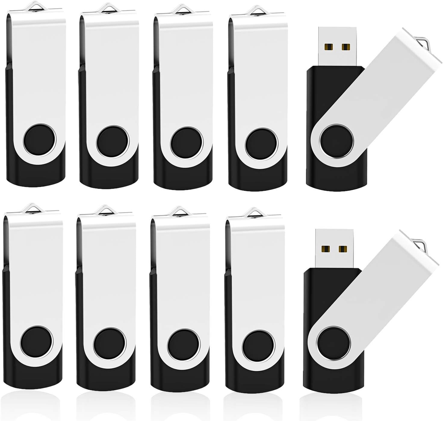 10 X 1GB USB Flash Drive 1Gb Flash Drive Swivel Thumb Drive Memory Stick Keychai