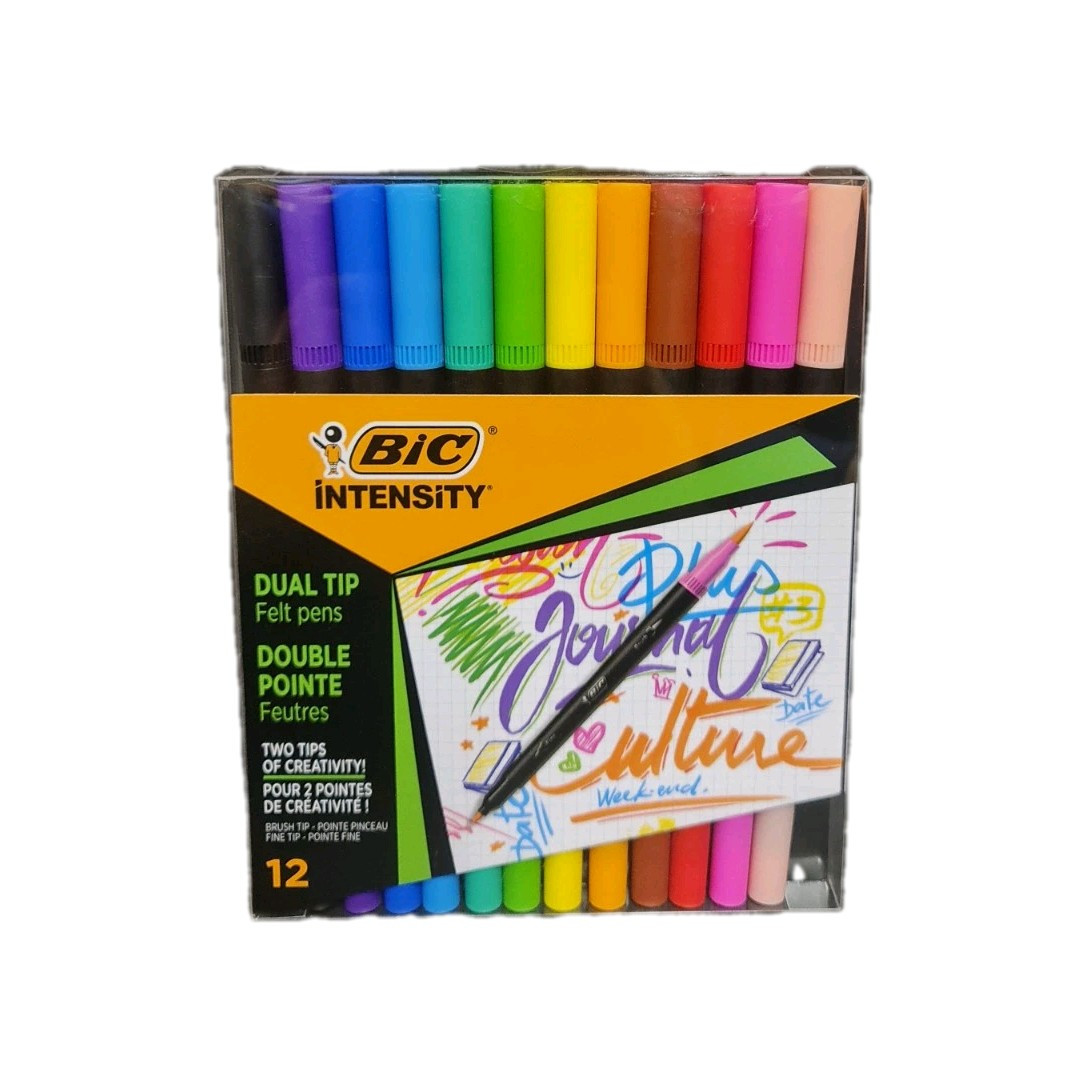 BiC INTENSITY - Dual Tip Felt Pens - Pack Of 12 ⭐️⭐️⭐️⭐️⭐️ ✅️