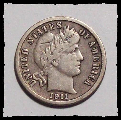 1911-D  BARBER DIME   Nice ORIGINAL UNCLEANED XF   #33D41    Free U.S. Ship