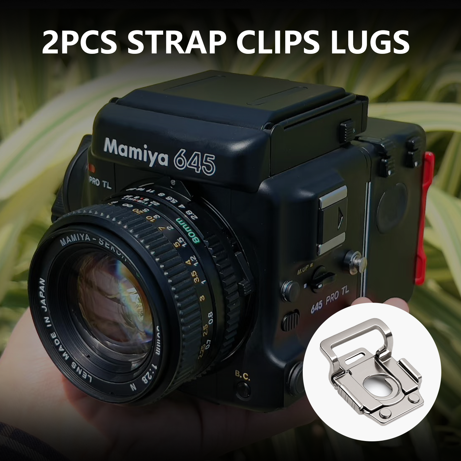 2PCS Lugs Shoulder Strap Adapter Clips For Mamiya 645 Pro/Pro TL/Super Camera