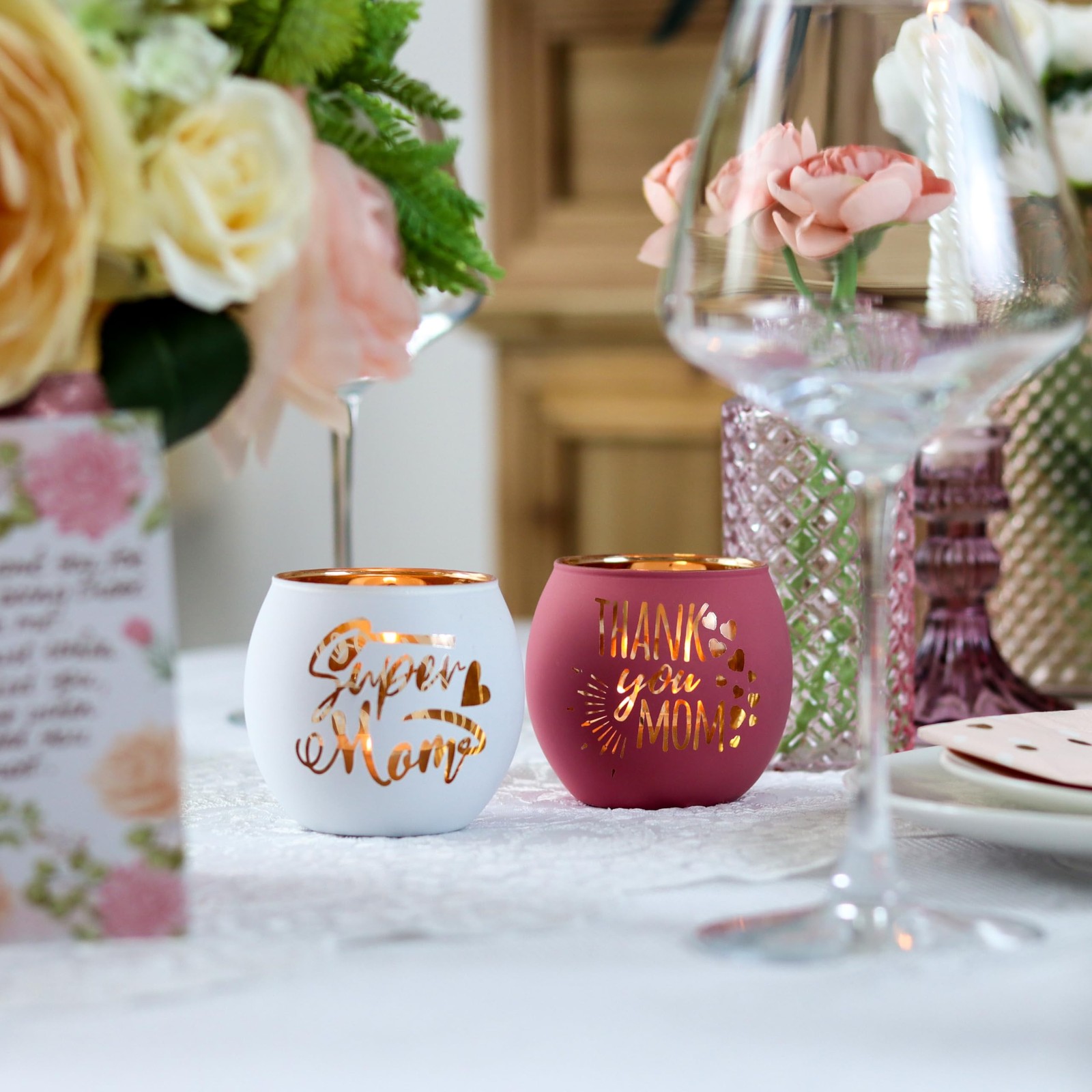 Birthday Gifts for Mom, Delicate Mother Gifts from Daughter Son, Engraved Gla...