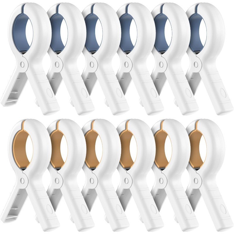 12Pack Beach Towel Clips Heavy Duty Plastic Clothes Pins Windproof Clothes Clips