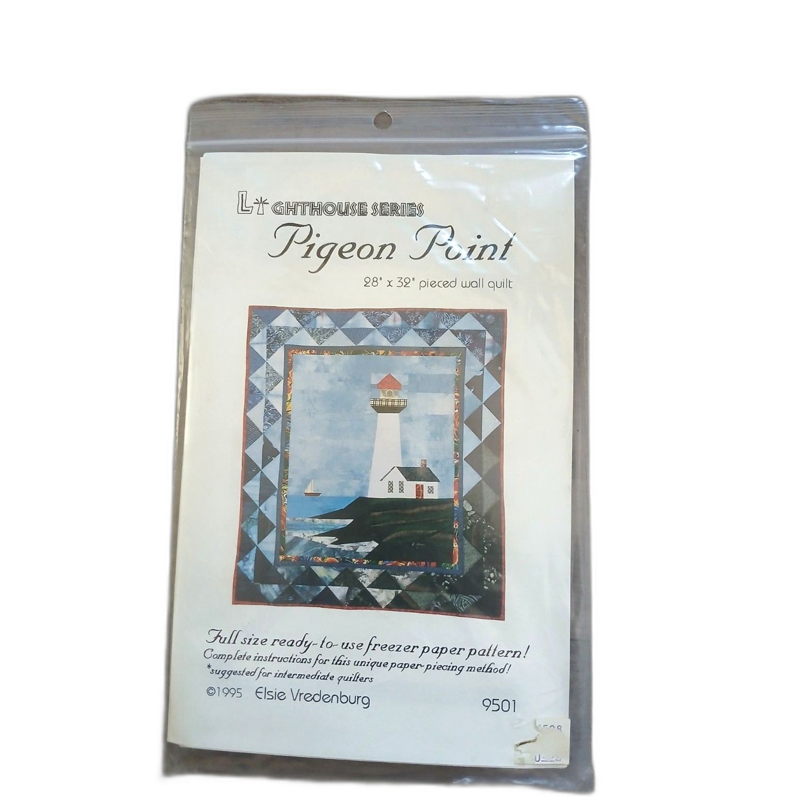 Pigeon Point Lighthouse Quilt Pattern 28" x 32" Wall Quilt Elsie Vredenburg 1995