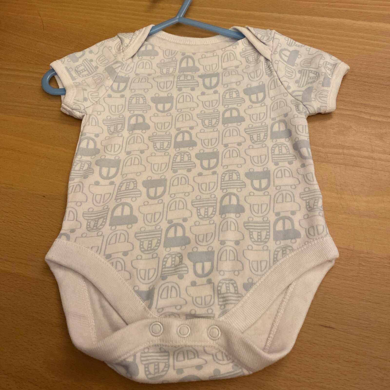 baby boys clothes 3-6 months F&F White Cotton Blue Cars Short Sleeve Vest