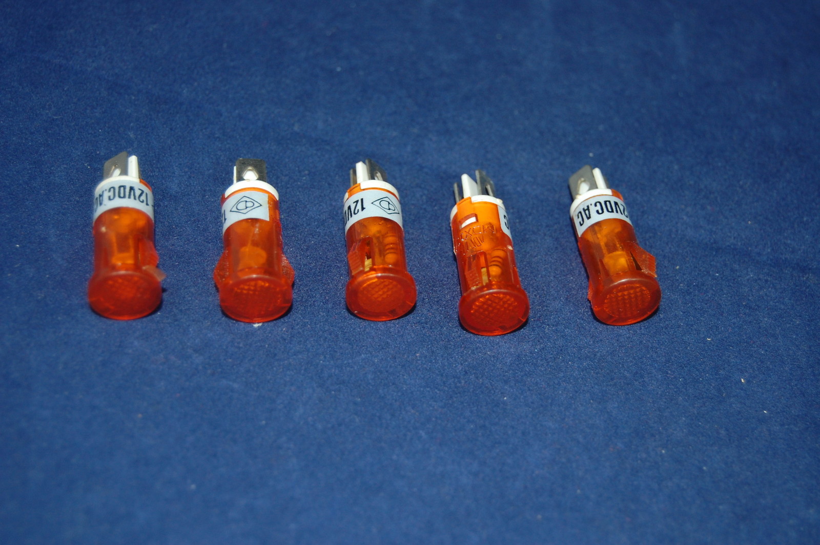 5 Pcs 24V AC/DC 12mm Yellow Panel Mounting plug in Incandescent  Pilot Lights
